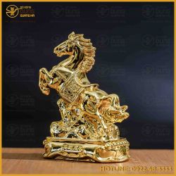 Tượng ngựa đồng vàng mạ vàng kích thước 15x12cm nặng 1,2kg