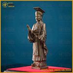 Tượng Lý Thái Tổ đồng vàng làm màu giả cổ cao 23cm