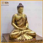Tượng Phật Thích Ca ngồi đồng đỏ giả cổ cao 70cm
