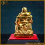 Tượng Thổ Địa đồng vàng dát vàng kích thước 19x12x10cm