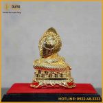 Tượng rắn đồng vàng mạ vàng kích thước 17x13cm nặng 1kg