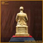 Tượng Bác Hồ ghế mây đồng vàng mộc cao 20cm