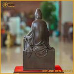 Tượng Quan Âm Tự Tại đồng vàng hun cao 40cm