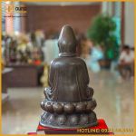 Tượng Phật Quán Thế Âm đồng vàng hun cao 40cm ngang 27cm
