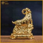 Tượng dê đồng vàng mạ vàng kích thước 15x13cm nặng 1,1kg