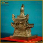 Tượng Âu Cơ đồng vàng giả cổ cao 16cm