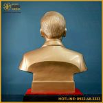 Tượng Bác Trọng bán thân đồng đỏ làm màu cao 42cm