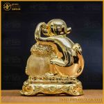 Tượng khỉ đồng vàng mạ vàng kích thước 17x13cm nặng 1kg