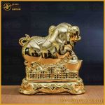 Tượng heo đồng vàng mạ vàng kích thước 15x15cm nặng 1,5kg