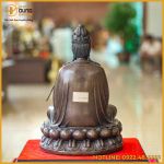 Tượng Phật Đại Thế Chí bồ tát đồng vàng hun nâu cao 30cm
