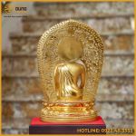 Tượng Thích Ca Nepal đồng đỏ dát vàng cao 40cm
