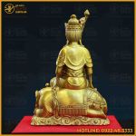 Tượng Phổ Hiền Bồ Tát đồng vàng kích thước 24x15cm nặng 1,5kg