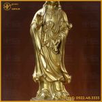 Tượng Phật Quán Thế Âm đồng vàng làm màu cao 36cm ngang 12cm nặng 6kg