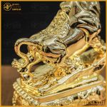 Tượng trâu đồng vàng mạ vàng kích thước 16x13cm nặng 1kg