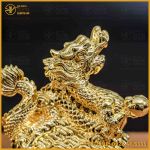 Tượng rồng đồng vàng mạ vàng kích thước 18x13cm nặng 1kg