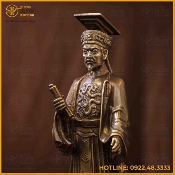 Tượng Lý Thái Tổ đồng vàng làm màu cao 23cm ngang 7cm nặng 1,2kg