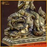 Tượng Phật Văn Thù Bồ Tát đồng vàng kích thước 30x25cm