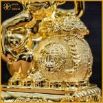 Tượng khỉ đồng vàng mạ vàng kích thước 17x13cm nặng 1kg