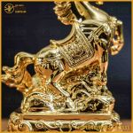 Tượng ngựa đồng vàng mạ vàng kích thước 15x12cm nặng 1,2kg