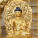 Tượng Thích Ca Nepal đồng đỏ dát vàng cao 40cm