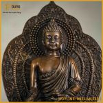 Tượng Phật Dược Sư đồng vàng hun cao 28cm