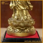 Tượng Phật Quán Thế Âm đồng vàng làm màu cao 36cm ngang 12cm nặng 6kg