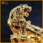Tượng hổ đồng vàng mạ vàng kích thước 17x13cm nặng 1kg