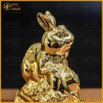 Tượng thỏ đồng vàng mạ vàng kích thước 15x12cm nặng 1,2kg