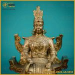 Tượng Âu Cơ đồng vàng giả cổ cao 16cm