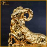 Tượng dê đồng vàng mạ vàng kích thước 15x13cm nặng 1,1kg