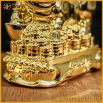 Tượng heo đồng vàng mạ vàng kích thước 15x15cm nặng 1,5kg