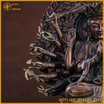 Tượng Phật Chuẩn Đề đồng vàng hun cao 40cm ngang 35cm sâu 20cm