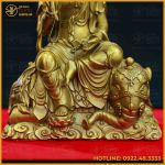 Tượng Phổ Hiền Bồ Tát đồng vàng kích thước 24x15cm nặng 1,5kg