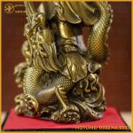 Tượng Phật Quán Thế Âm cưỡi rồng đồng vàng cao 30cm ngang 11cm nặng 1,8kg