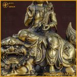 Tượng Phật Văn Thù Bồ Tát đồng vàng kích thước 30x25cm