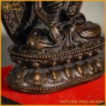 Tượng Phật Dược Sư đồng vàng hun cao 28cm