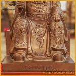 Tượng Đức Thánh Trần đồng đỏ làm màu hun nâu cao 60cm