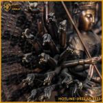 Tượng Phật Thiên Thủ Thiên Nhãn đồng vàng hun cao 42cm ngang 40cm sâu 25cm