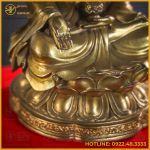 Tượng Phật A Di Đà đồng vàng cao 23cm nặng 1,8kg