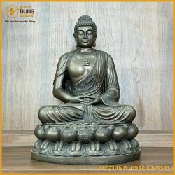 Tượng Đức Phật A Di Đà ngồi thiền bằng đồng làm màu độc đáo