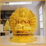 Tượng Phật Thiên Thủ Thiên Nhãn bằng đồng thếp vàng 9999