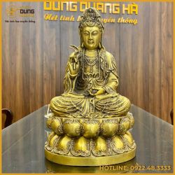 Tượng Quan Thế Âm Bồ Tát vàng cao 30cm