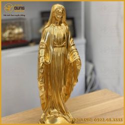 Tượng Đức Mẹ Maria bằng đồng dát vàng 9999