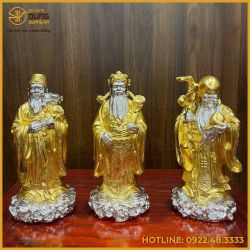 Tượng Tam Đa bằng động mạ vàng, bạc tinh xảo