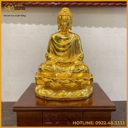Tượng Phật Thích Ca bằng đồng mạ vàng cao cấp