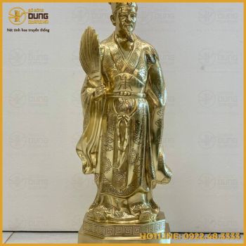 Tượng Khổng Minh đế lục giác bằng đồng catut