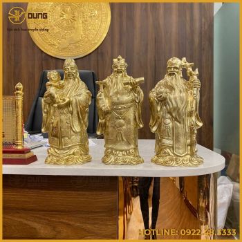 Bộ tượng Tam Đa Phúc – Lộc – Thọ đồng vàng cao cấp