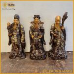 Bộ tượng Tam Đa bằng đỏ khảm tam khí kỹ
