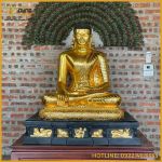 Tượng Phật Thích Ca đồng đỏ dát vàng