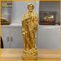 Tượng Thánh Giuse bằng đồng dát vàng 9999